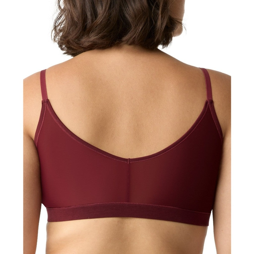 Gap Size Large Reversible Solid & Lace Bralette in Burgundy Red NWT