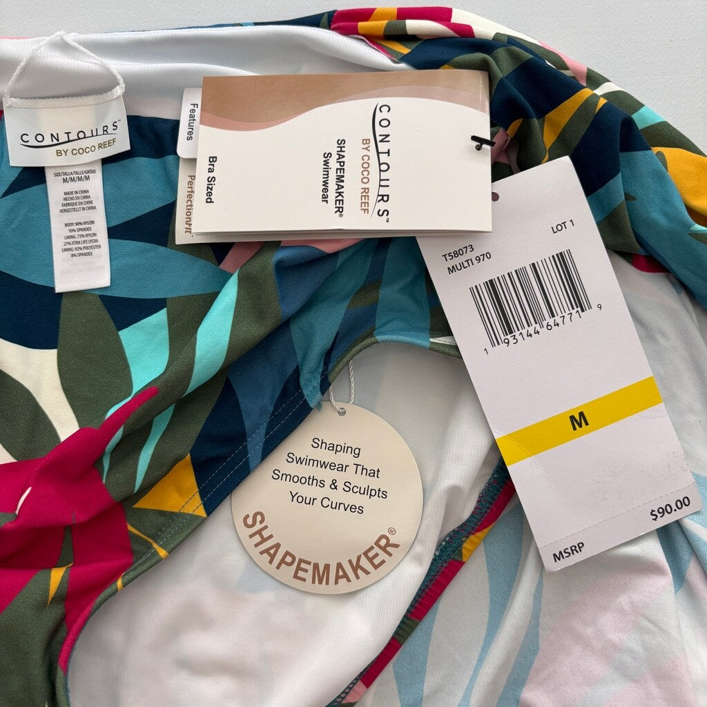 Coco Reef Women's Medium Multicolor Contours Sarong-Skirt Bikini Bottom NWT