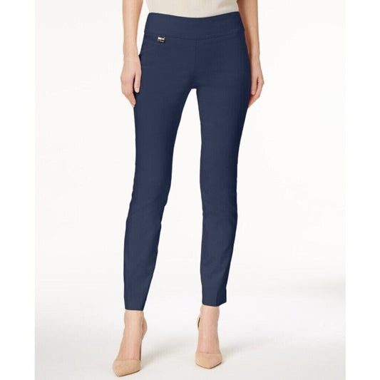 Alfani Petite Navy Blue Tummy-Control Pull-On Skinny Dress Pants NWT