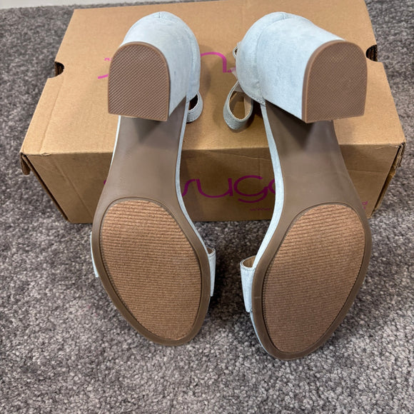 Sugar Women's 8.5 Light Blue Suede Chunky Heels Dress Shoes NWT