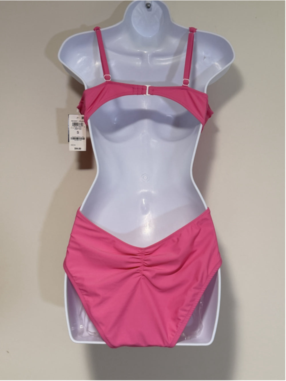 Bar III Women's Size Small Pink Draped Monokini One-Piece Sexy Swimsuit NWT