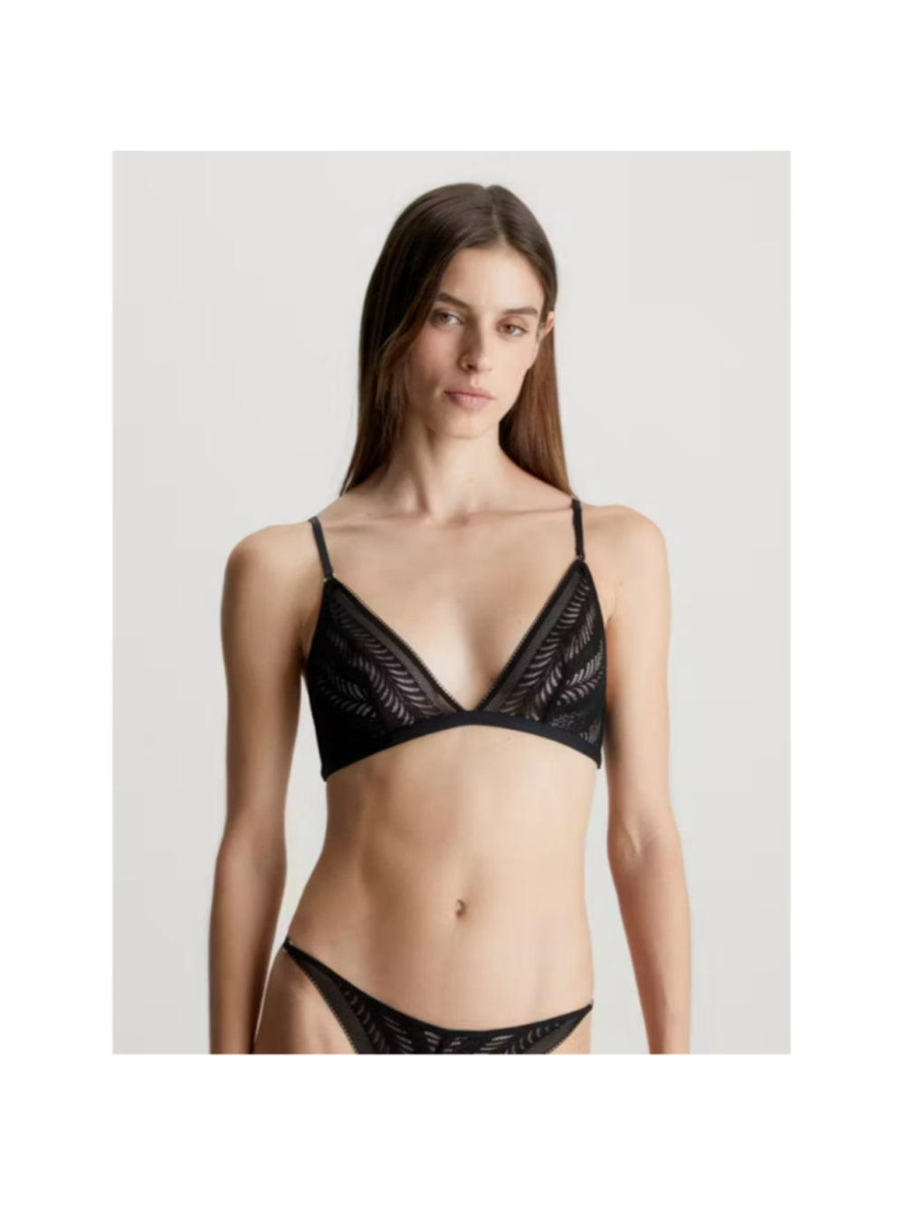 Calvin Klein Women's Black Sculpt Lace Unlined Triangle Bralette NWT