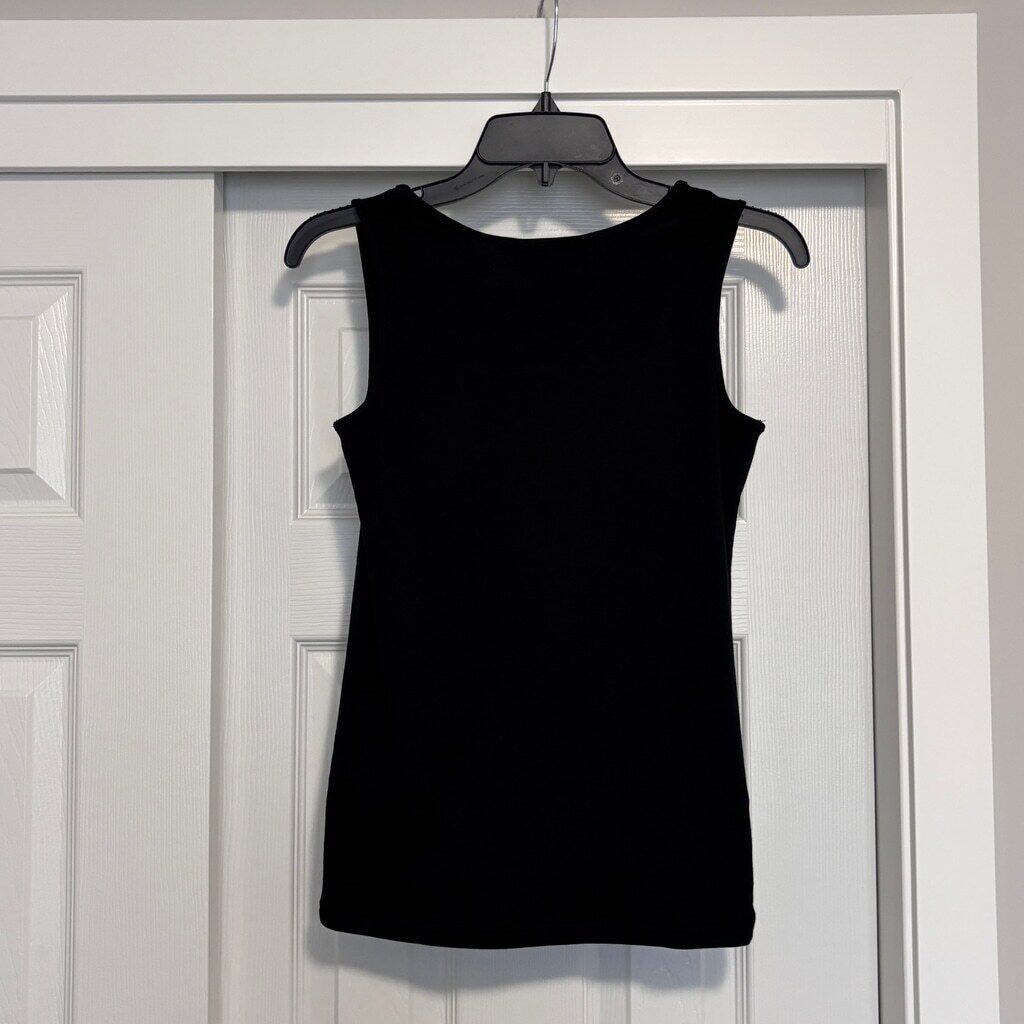 Karen Scott Women's XS Black Square-Neck 100% Cotton Tank Top NWT