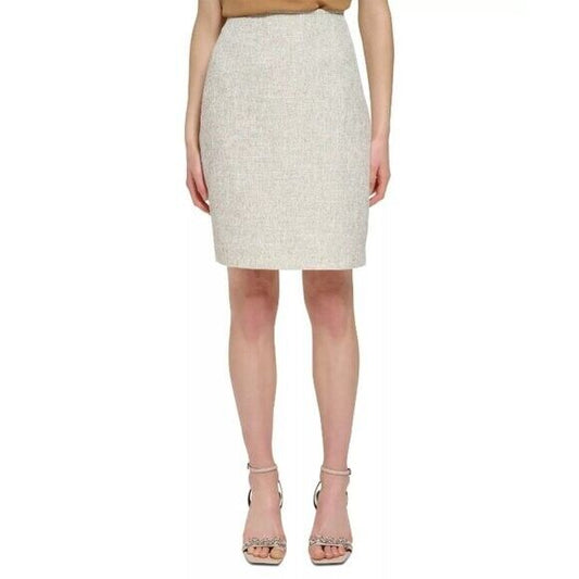 CALVIN KLEIN Women's 14 Biscotti Knee-Length Textured Pencil Skirt NWT