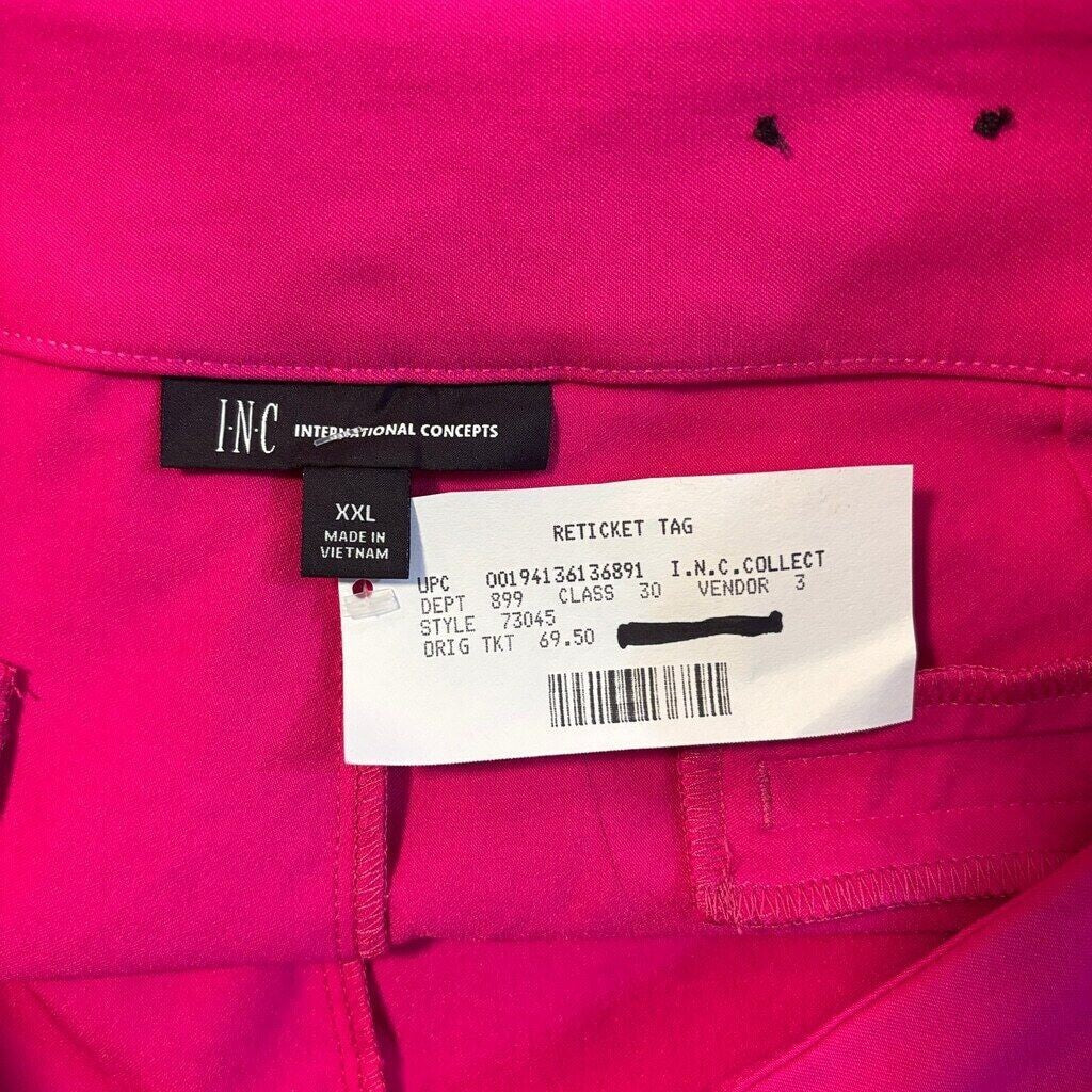 I.N.C. International Concepts Women's Hot Pink High-Rise Pleated Shorts NWT