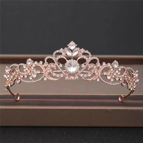 Rose Gold Color Diadems Tiara / Crown - Princess Bridal Hair Accessories NWT