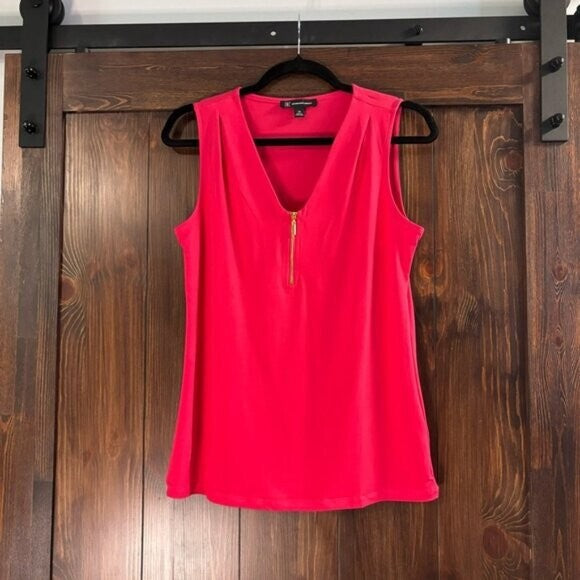 I.N.C. International Concepts Women's XS Sleeveless Hot Pink 1/4-Zip Top NWOT