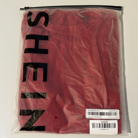 SHEIN Women's Size Red Mock Neck Stretchy & Soft Long Sleeve Top NWT