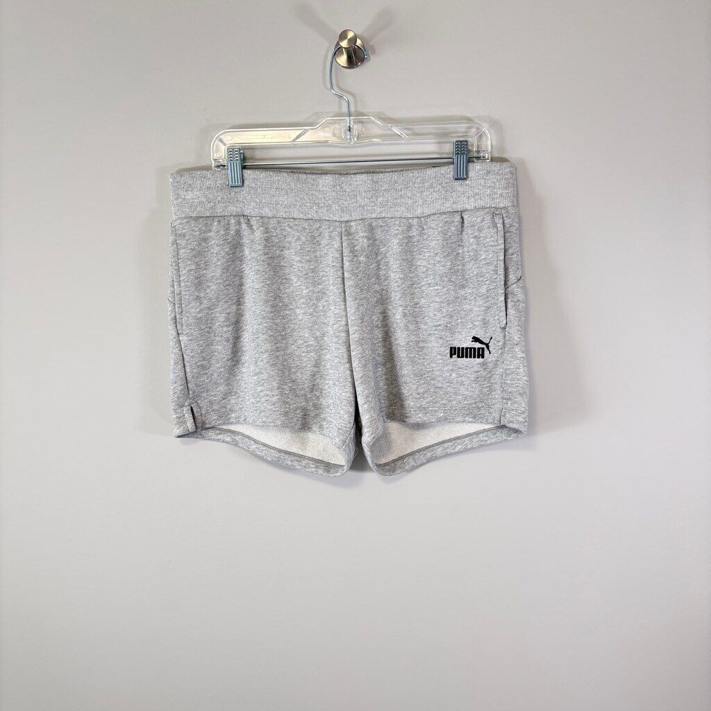 Puma Women's Large Grey Essentials Logo Athletic Shorts NWT