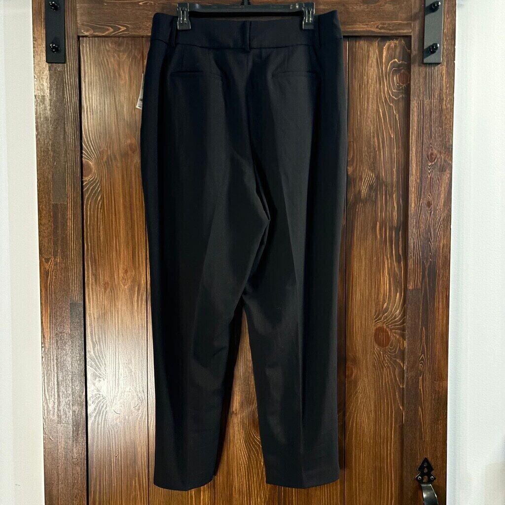 Bar III Women's Bi-Stretch Pleated Straight-Leg Black Ankle Dress Pants NWT