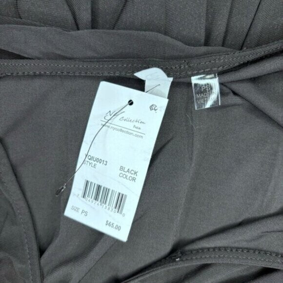 NY Collection Petite 3/4 Sleeve Belted Wide Leg Black Jumpsuit NWT