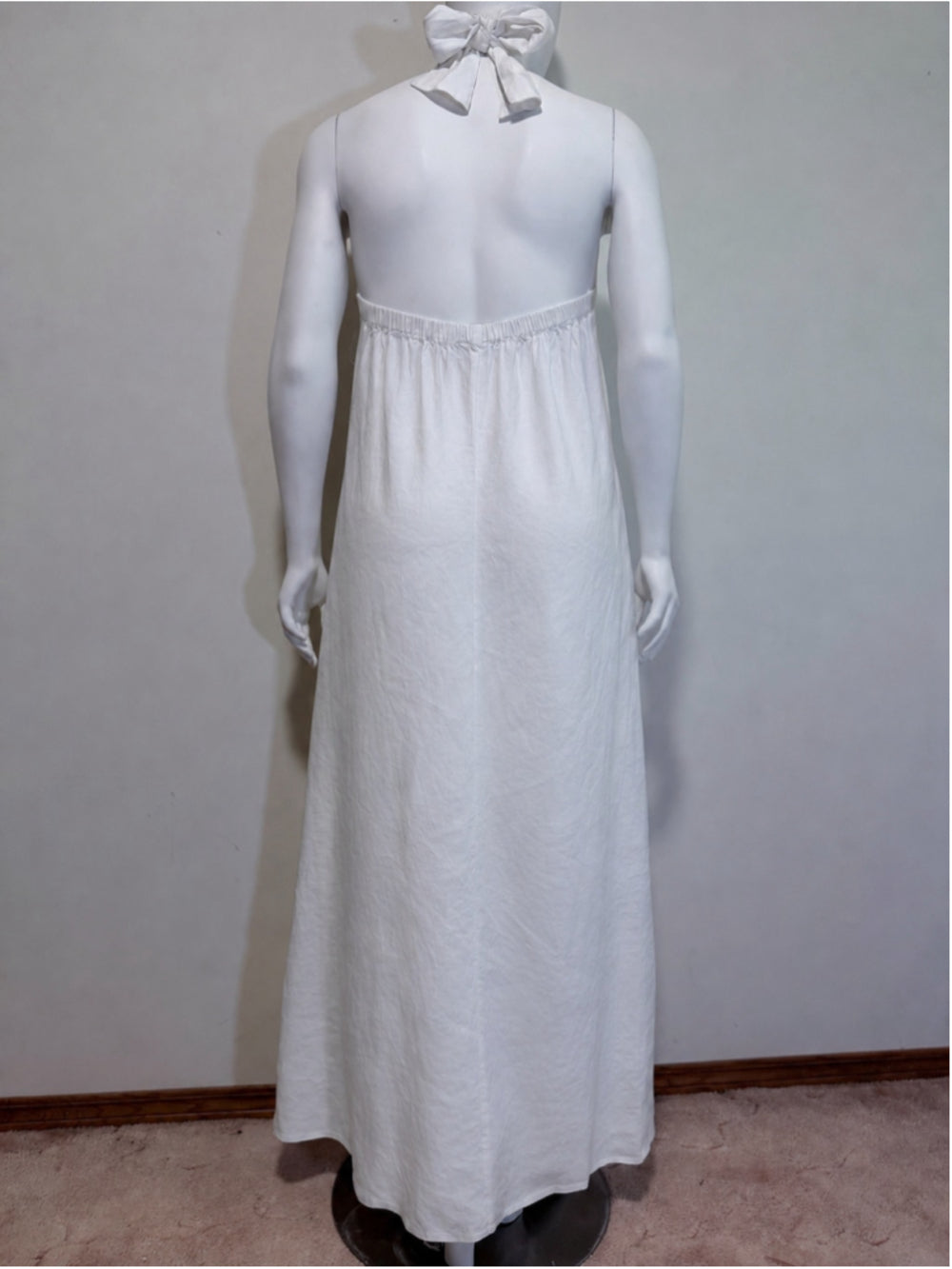 INC International Concepts Plus Size 2X White Keyhole Halter-Neck Maxi Dress NWT