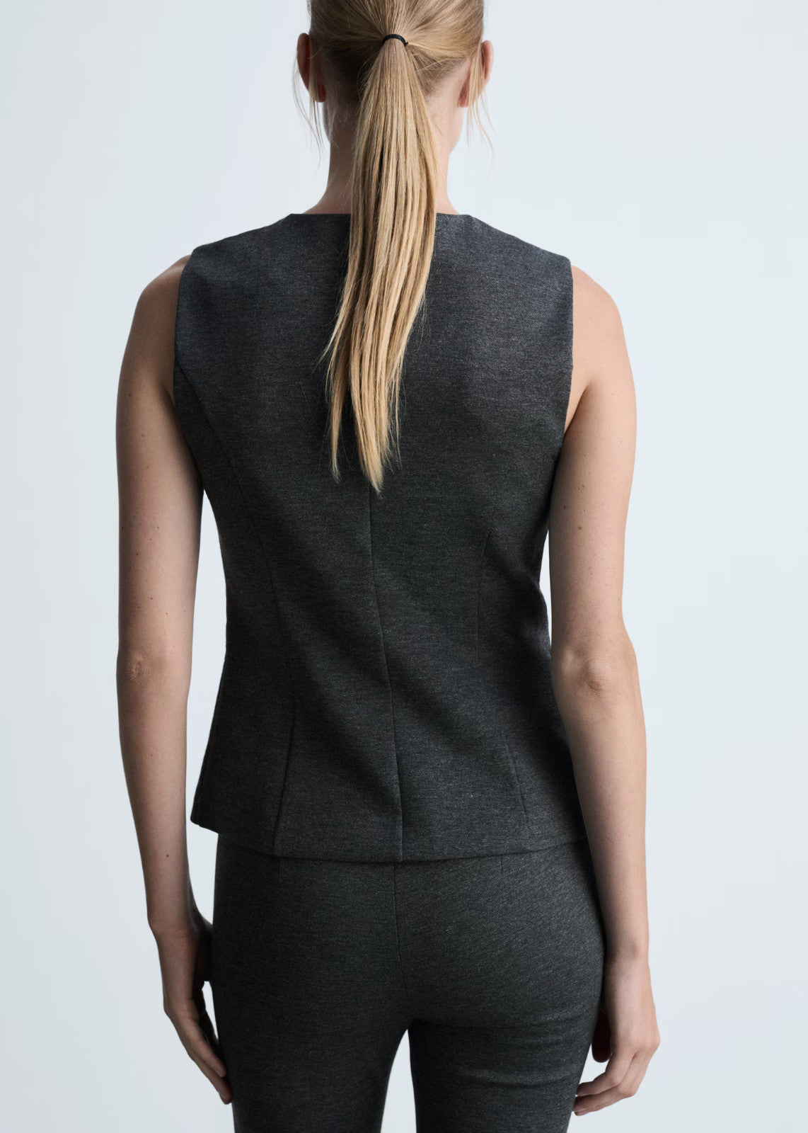 MNG Mango Women's Size Small Dark Grey Fitted Gilet Vest NWT