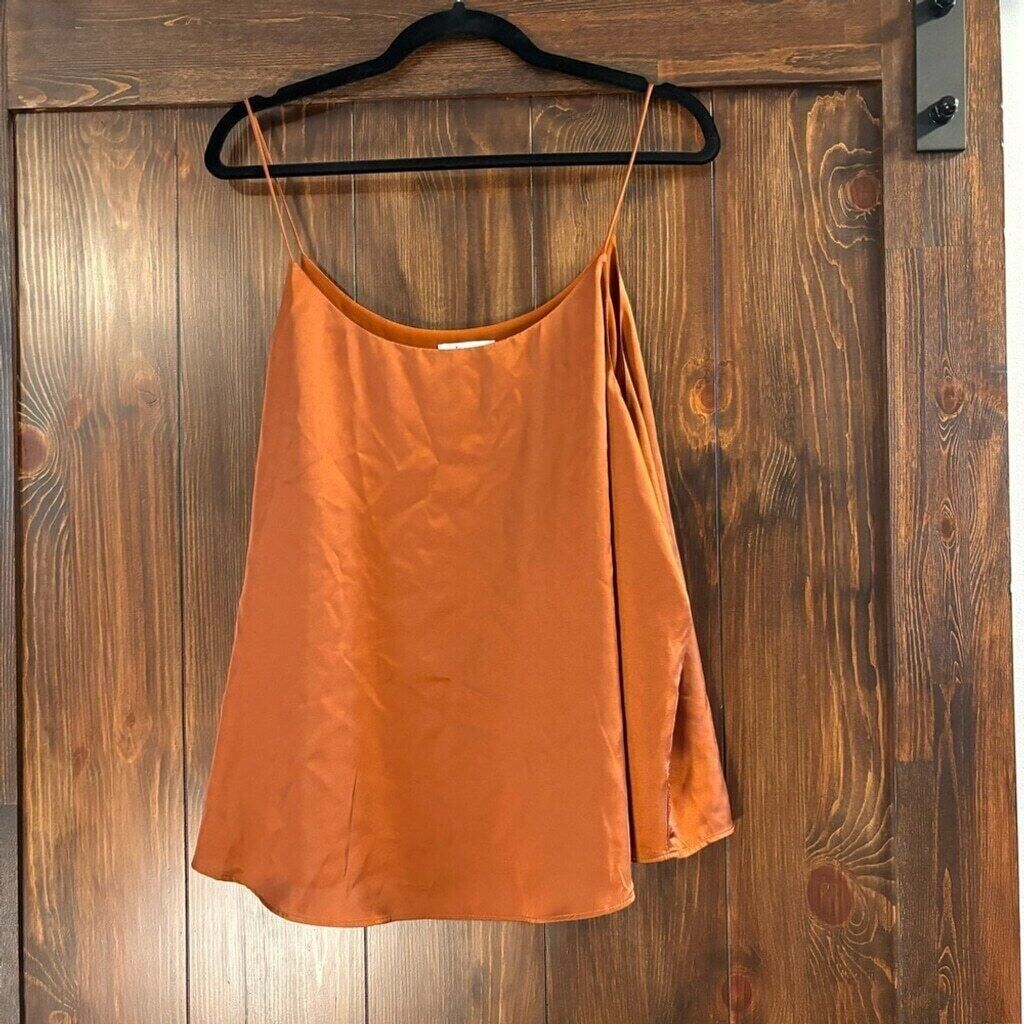 Bar III Women's Size Bronze Satin Spaghetti-Strap Scoop-Neck Camisole NWT