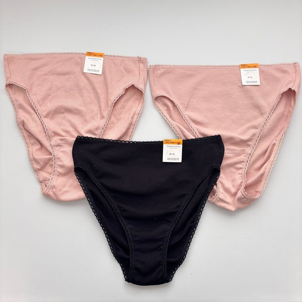 Charter Club Women's Size S 100% Cotton 3 Pack of Brief Underwear Mix NWT L6