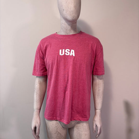 SHEIN Men's Size Small Red Heather USA Graphic Casual T-Shirt NIB