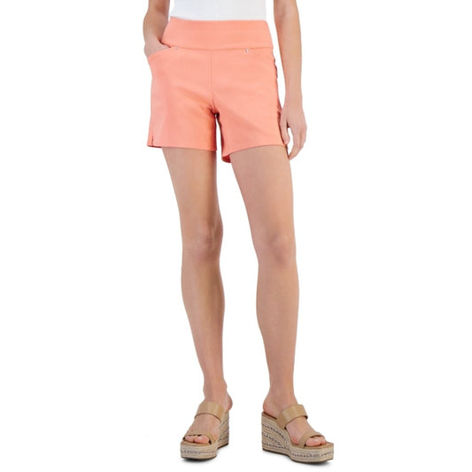 INC International Concepts Women's Size 14 Mid-Rise Pull-On Coral Shorts NWT