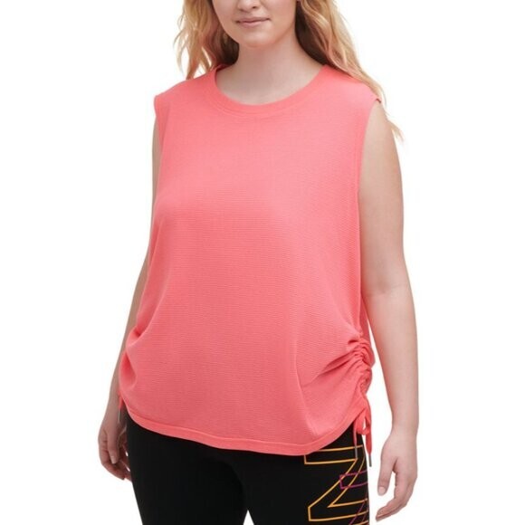 CALVIN KLEIN PERFORMANCE Plus Size Hot Pink Tie-Hem Tank Top NWT