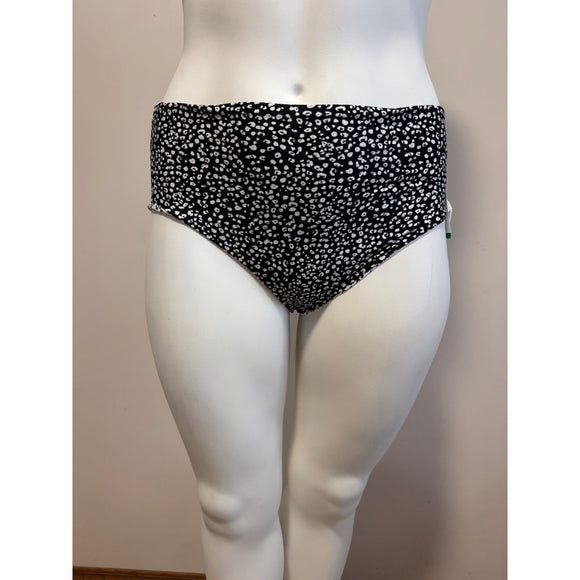 Coco Reef Size Medium Black White Dot Reversible High Waist Bikini Bottom NWT