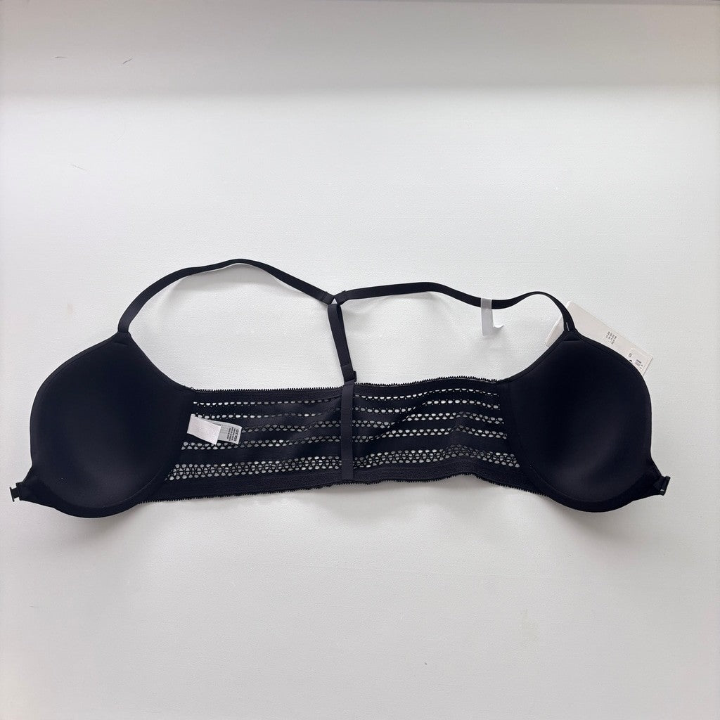 DKNY Women's Size 32D Black Classic Cotton T-Back Lace Bra NWT