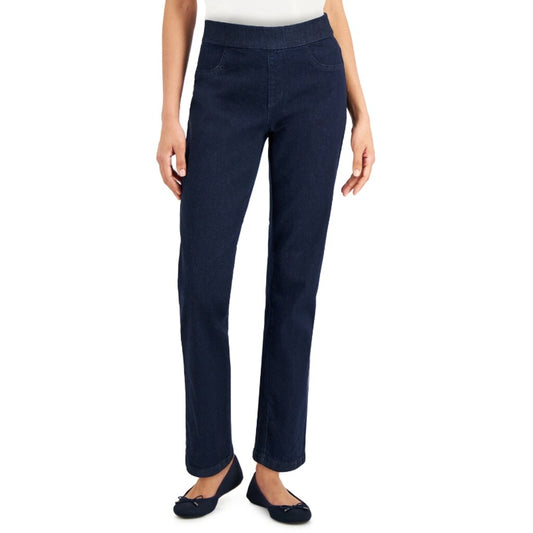 Karen Scott Women's Small Petite Pull-On and Stretchy Dark Denim Pants NWT