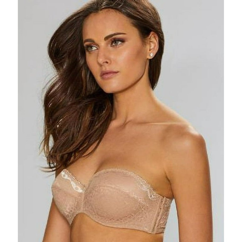 b.tempt'd by Wacoal 34DDD (34E) Beige Strapless Adjustable Lace Bra NWT