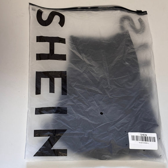 SHEIN Size Large Black Mesh Corset Halter Corset Top w/ Sheer Back NWT