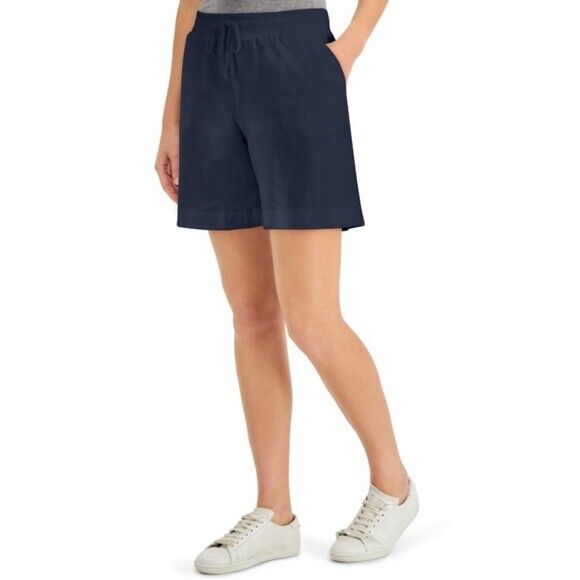 Karen Scott Casual Navy Blue Knit Shorts NWT