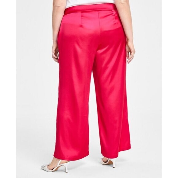 I.N.C. INTERNATIONAL CONCEPTS Hot Pink Satin High Rise Dress Pants NWT