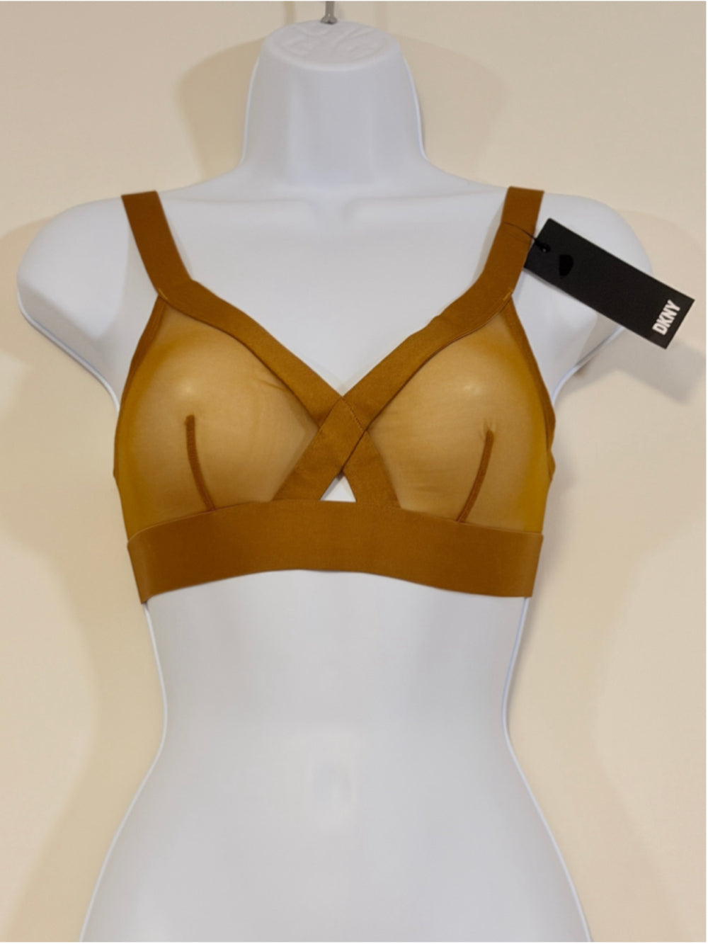 DKNY Women's Size Medium Rust Copper Sheers Unlined Mesh Bralette NWT