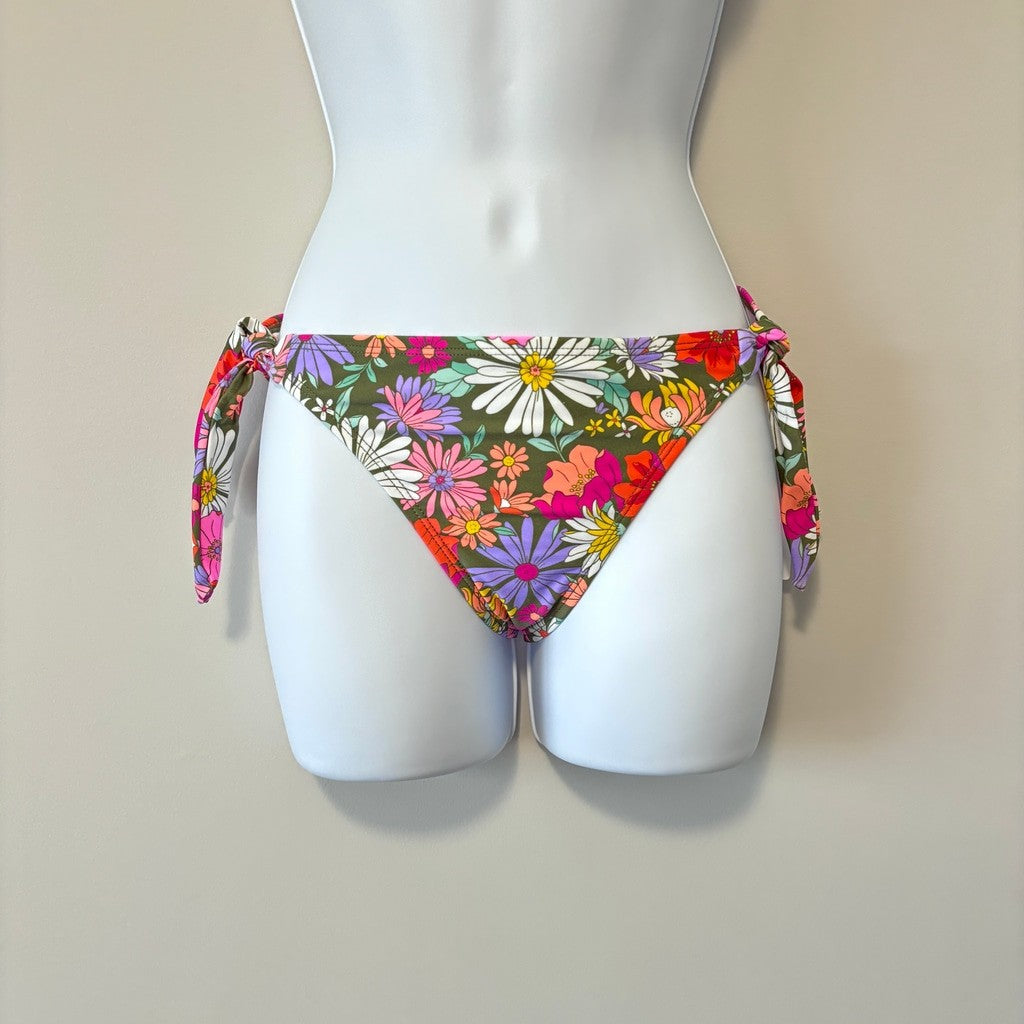 Salt + Cove  Multicolor Floral Printed Side-Tie Bikini Bottoms NWT