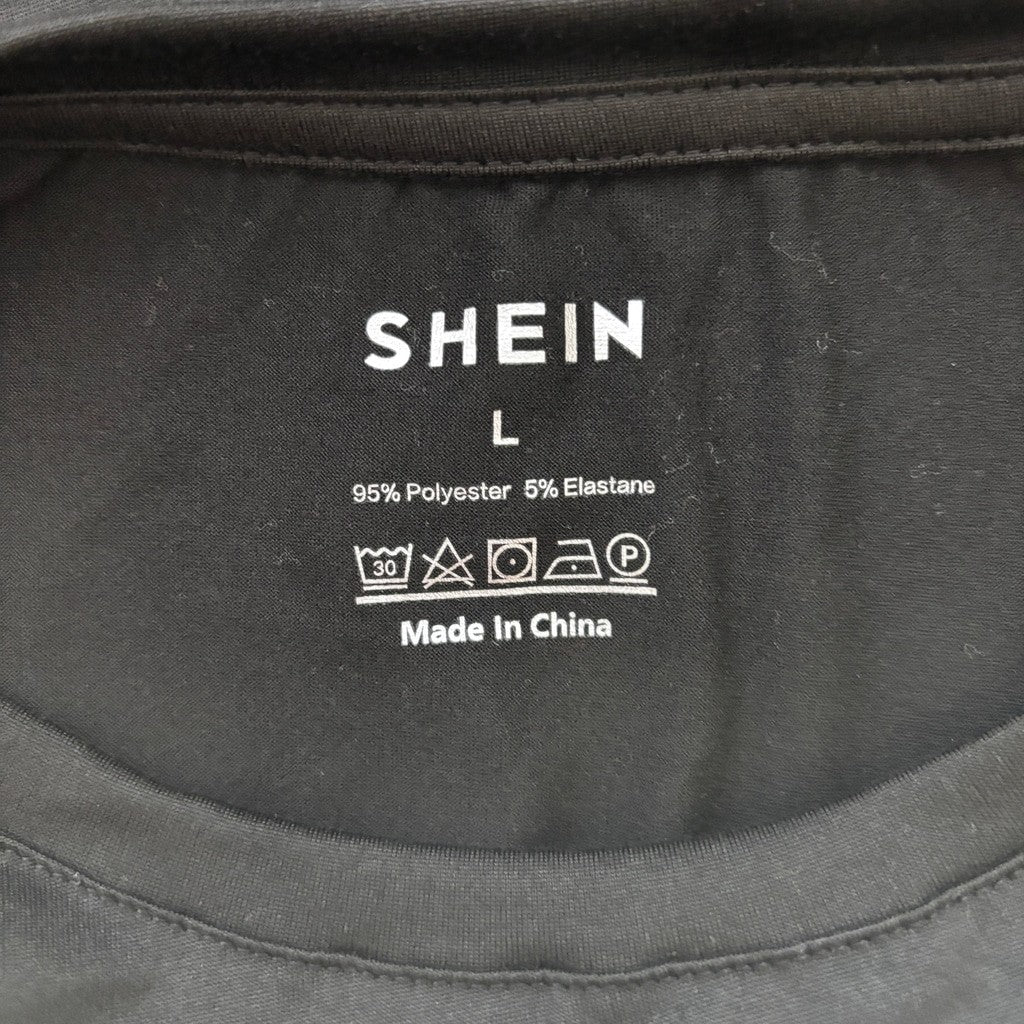 Shein Women's Size Large Black Short Sleeve Graphic Tee - "Forever Young" NIB