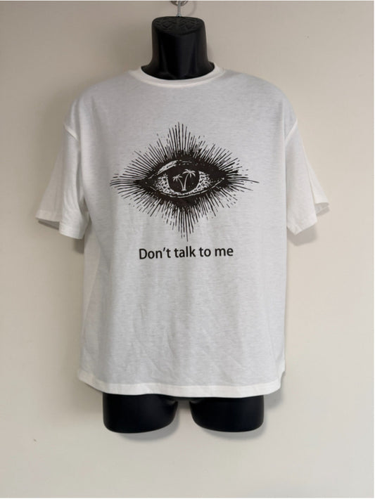 SHEIN White Men's Size Small White Graphic Tee Don't Talk To Me T-Shirt NWT