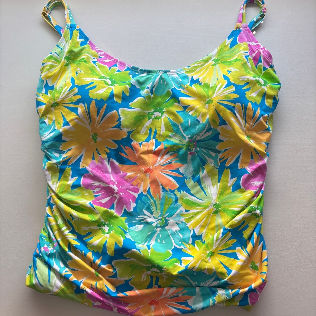 Bleu by Rod Beattie Women's Plus Size Multicolor Scoop-Neck Tankini Top NWT