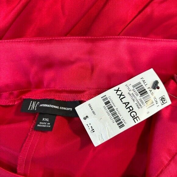 I.N.C. INTERNATIONAL CONCEPTS Hot Pink Satin High Rise Dress Pants NWT