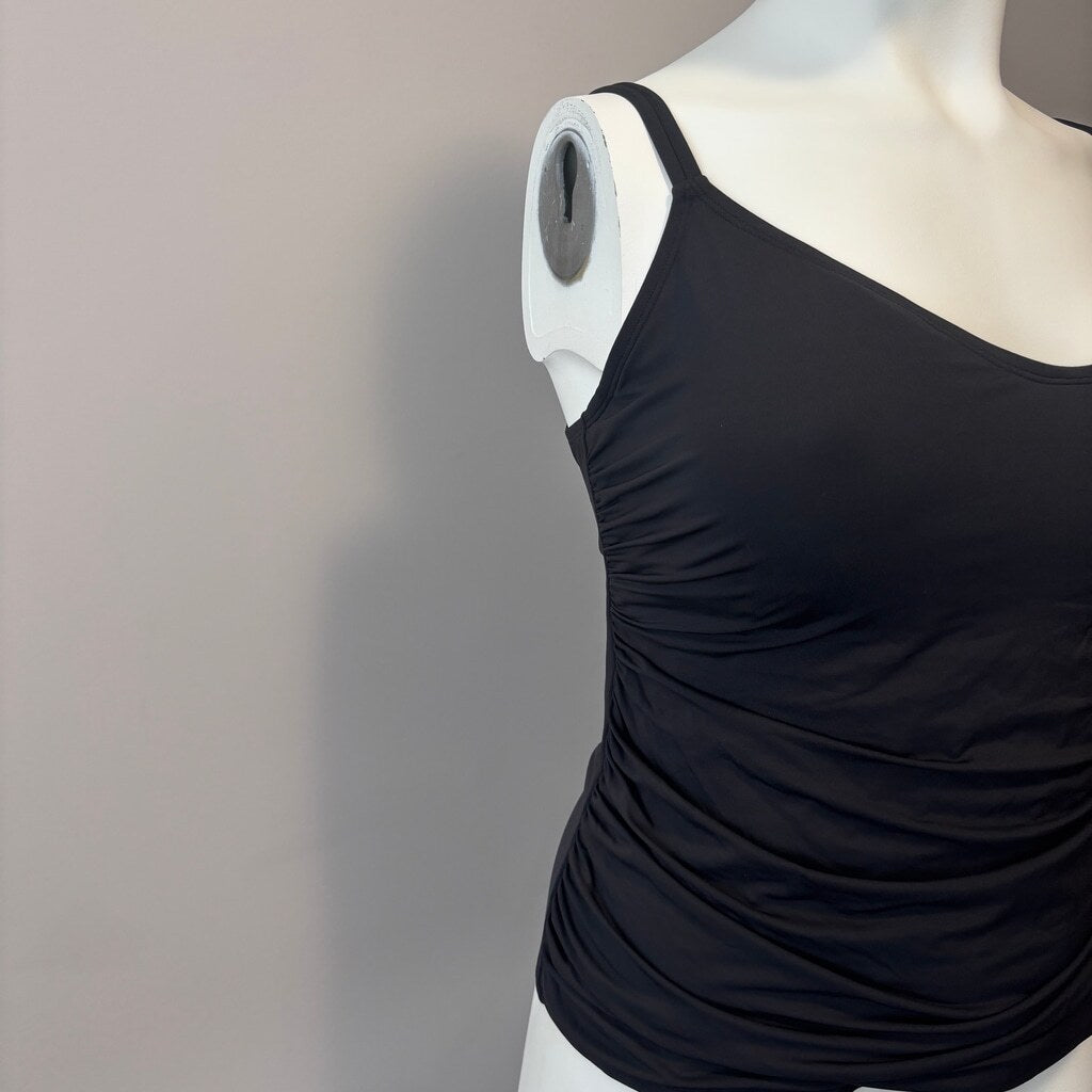 Bleu by Rod Beattie Women's Plus Size Black Scoop-Neck Tankini Top NWT