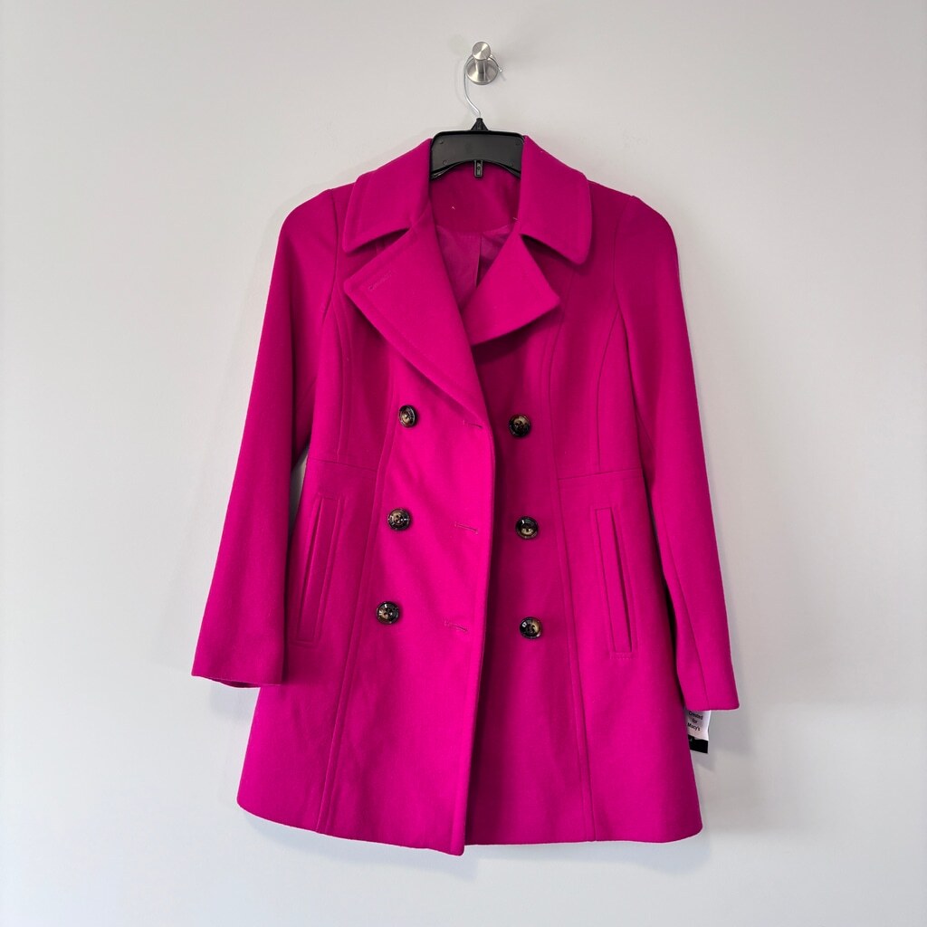Kate Spade Women's XS Wool Marker Pink Single-Breasted Coat NWT but Damaged