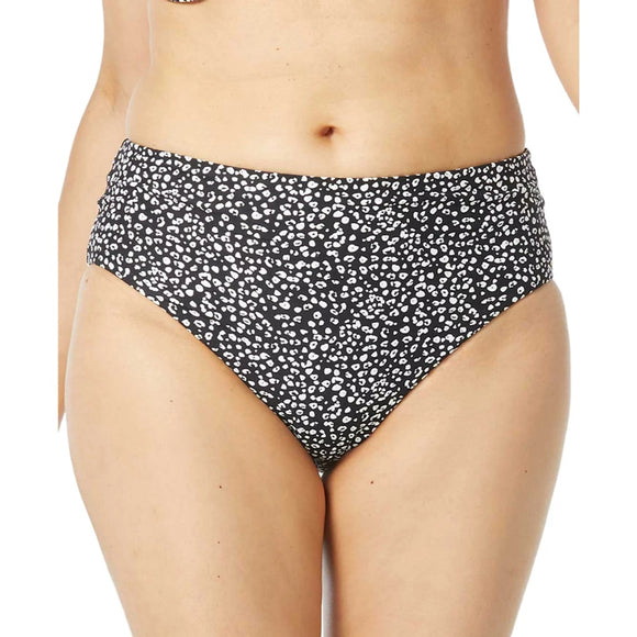 Coco Reef Size Medium Black White Dot Reversible High Waist Bikini Bottom NWT