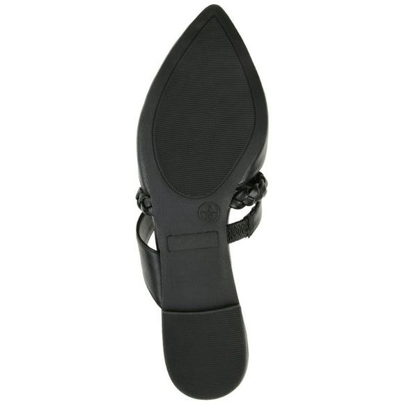 Journee Collection Women's Size 9 Black Olivea Braided Slides / Sandals NIB