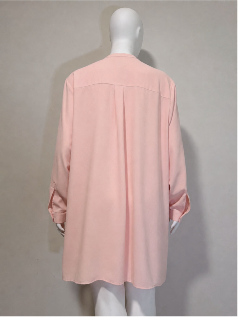 Anne Klein Plus Size 3X Pink Long Popover Tunic Top w/ Long Sleeves NWT