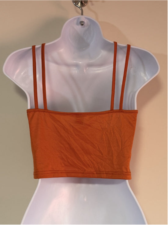 SHEIN Women's Size Small Rust Orange Strappy Braided Front Crop Top NWT