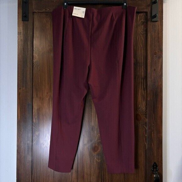 On 34th Burgundy Pull-On Ponté Skinny Leggings / Pants NWT