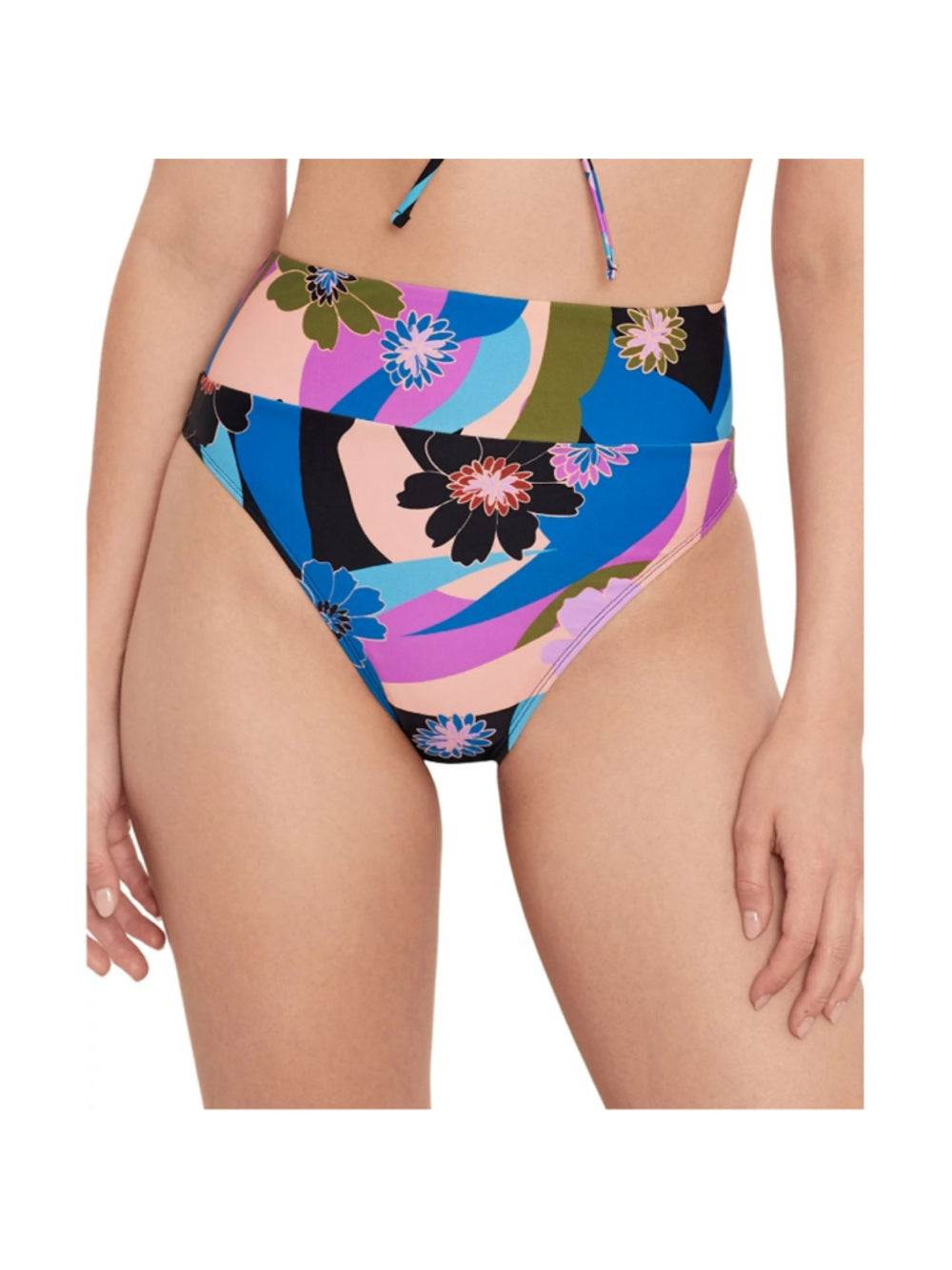 Salt + Cove Women's Purple & Multicolor High-Waist Bikini Bottoms NWT