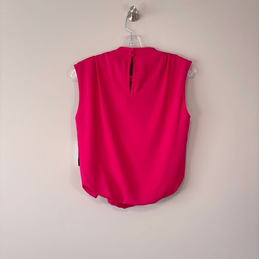 INC International Concepts Women's Hot Pink Sleeveless High Neck Blouse NWT