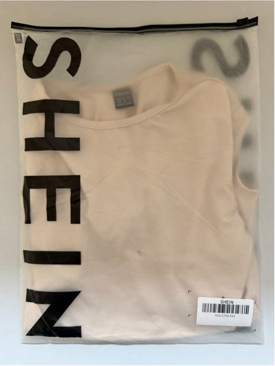 SHEIN Size Extra Small Nude Short Sleeve Crew Neck Bodysuit NWT