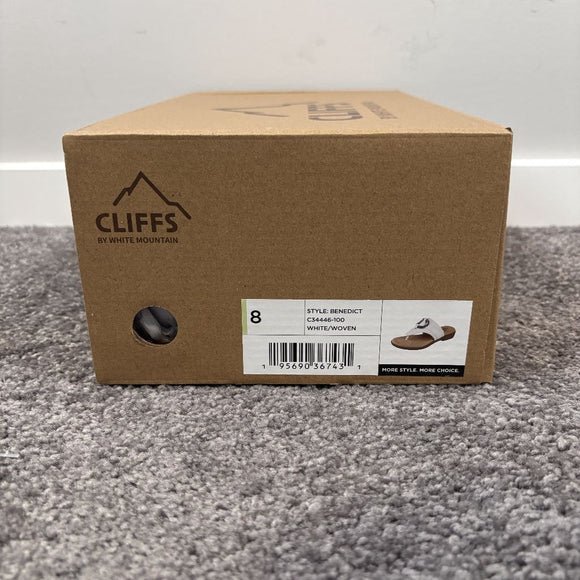Cliffs by White Mountain Women's 7 & 8 White Benedict Comfort Sandals NWT