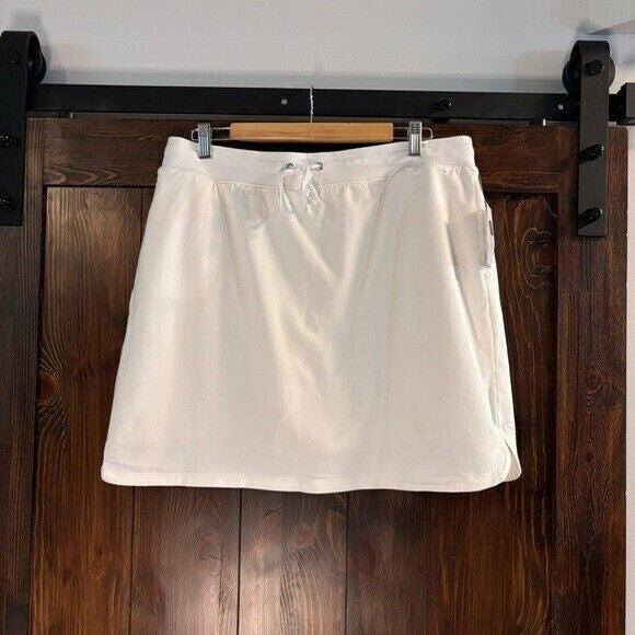 Karen Scott Knit White Draw-String Elastic Waist Skort NWT