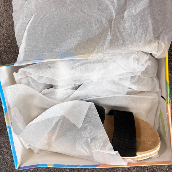 Easy Street Women's 9.5 Black Maryann Wedge Walking Sandals / Shoes NIB