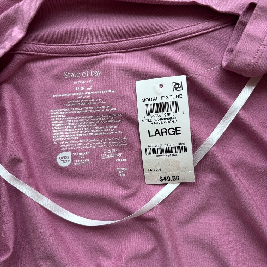 State of Day Women's Purple Knit Open Front Pajama / Lounge Cardigan NWT