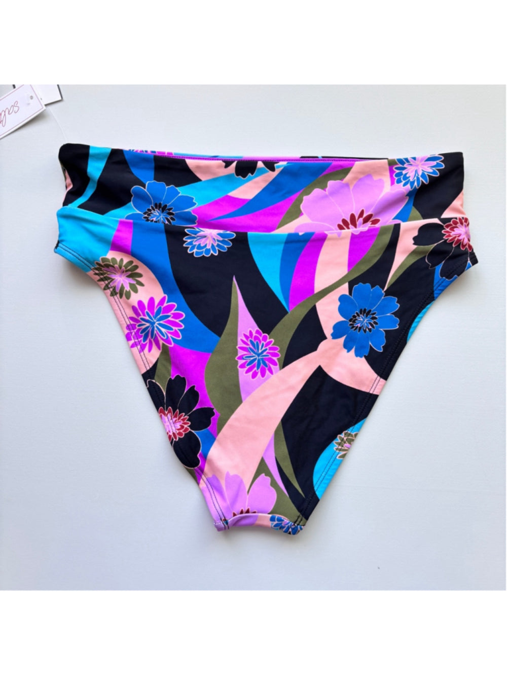 Salt + Cove Women's Purple & Multicolor High-Waist Bikini Bottoms NWT